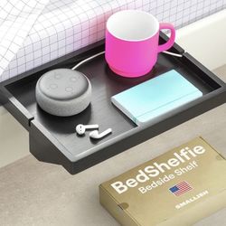 BedShelfie, mesa de noche minimalista, Espresso