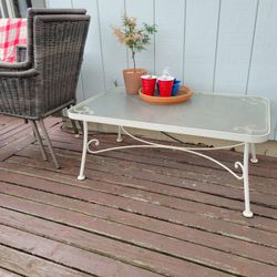 Outside Coffee Table Glass Top Off White Color