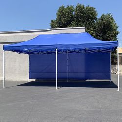 (Brand New) $185 Heavy-Duty Canopy 10x20 ft with (2 Sidewalls), EZ Popup Shade Outdoor Gazebo, Carry Bag 