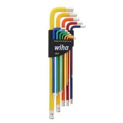 WIHA - 66981 - 13 Piece Ball End Color Coded Hex L-Key Set - Inch