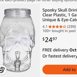 Spooky Skull Drink Dispenser Clear 