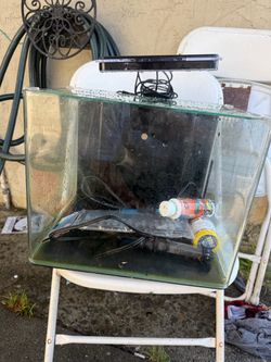 5 gallon open glass frameless cube