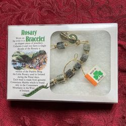 ROSARY BRACELET W/CONNEMARA MARBLE BEADS