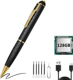 GoHidden 128GB Mini Hidden Camera Pen, 1080P FHD Nanny Cam with 300 Min Long Battery Life