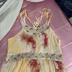 yellow and multi color dress 