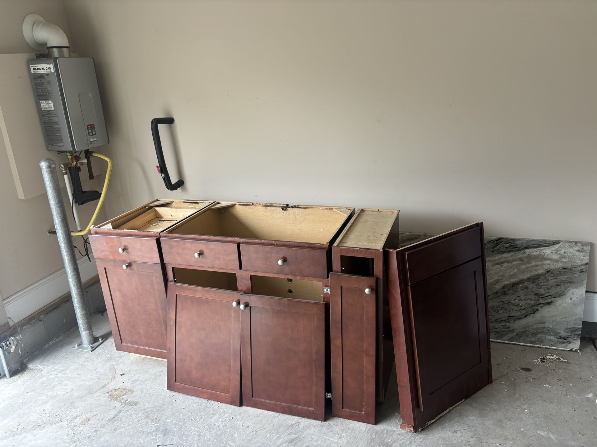 Cabinets And Marble Top (fantasy Brown) Smooth Finish
