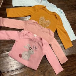 Baby Girl Long Sleeve Onesies Size 9 Months