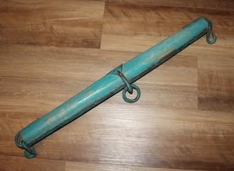 Unique Chippy Turquoise Teal VTG 28" Single Tree Hand Forged Primitive Farmhouse Yoke