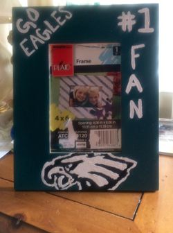 Philadelphia Eagles hand painted picture frame