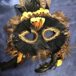 Vintage Feather Margi Gras Mask New Orleans