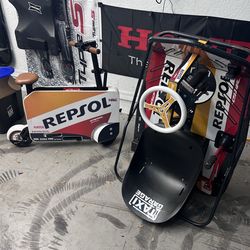 Honda scooter and crazy cart combo