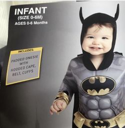 0-6 Months Baby Batman Halloween Costume - worn once - Like New - Infant