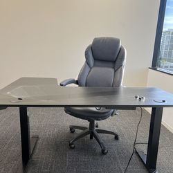 Executive Office Chair + Raising Desk - NEW SET