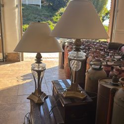 Elegant Vintage Table Lamps – Ornate Gold & Crystal Accents