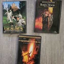 #DVDS #Three #Muskateers #King Arthur #Excalibur #Robin Hood 