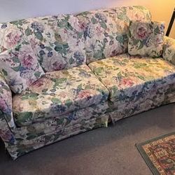 Sealy Floral Sleeper Sofa (hidden full size mattress/ bed)