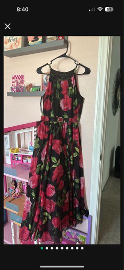New Floar Print Black Long Women Beautiful dress M only $5.99