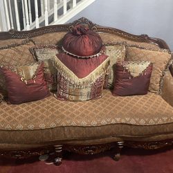 Antique European Living Room Sofa Set and Tables.