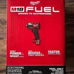 Milwaukee M18 FUEL Gen-2 18V Lithium-Ion Brushless Cordless Mid Torque 1/2 in. Impact Wrench w/Friction Ring (Tool-Only)