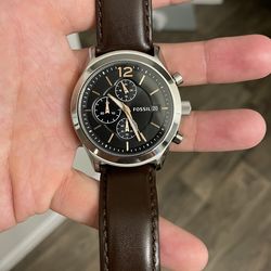 Fossil Watch BQ2277SET w/ Black Dial And Brown Leather Strap