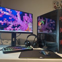 Complete Custom Built Mid Size Gaming Computer Setup 