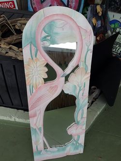 Really nice large carved wooden Coastal mirror