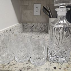 Whiskey decanter and glasses