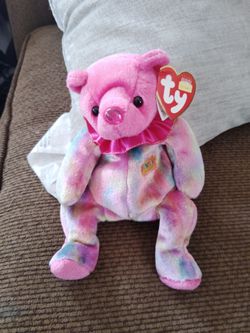 2001 January TY, Beanie Baby with Neck Ruffle,  Only $ 35.00 Dollar's, in a display case like new but used.