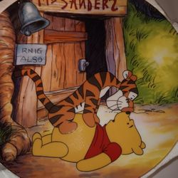 Disney Plate Featuring Winnie The Pooh Titled "Fun In The 100 Acer Woods".