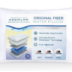 NEW Mediflow Water Pillow - Original Fiber DR Recommended COMFORT Neck Pain Retail $75