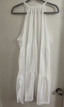 White Tiered Halter Mini Dress XXL