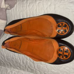 Tory Burch Leather Caroline Ballet Flats 