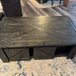 Garrett Dark Tone Lift Coffee Table w/ Storage