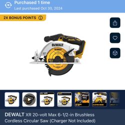 DEWALT XR 20-volt Max 6-1/2-in Brushless Cordless Circular Saw