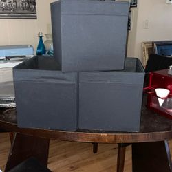 3 IKEA Bins Black