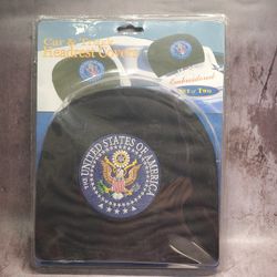 United States Of America Embroidered Headrest Covers For Car Or Truck