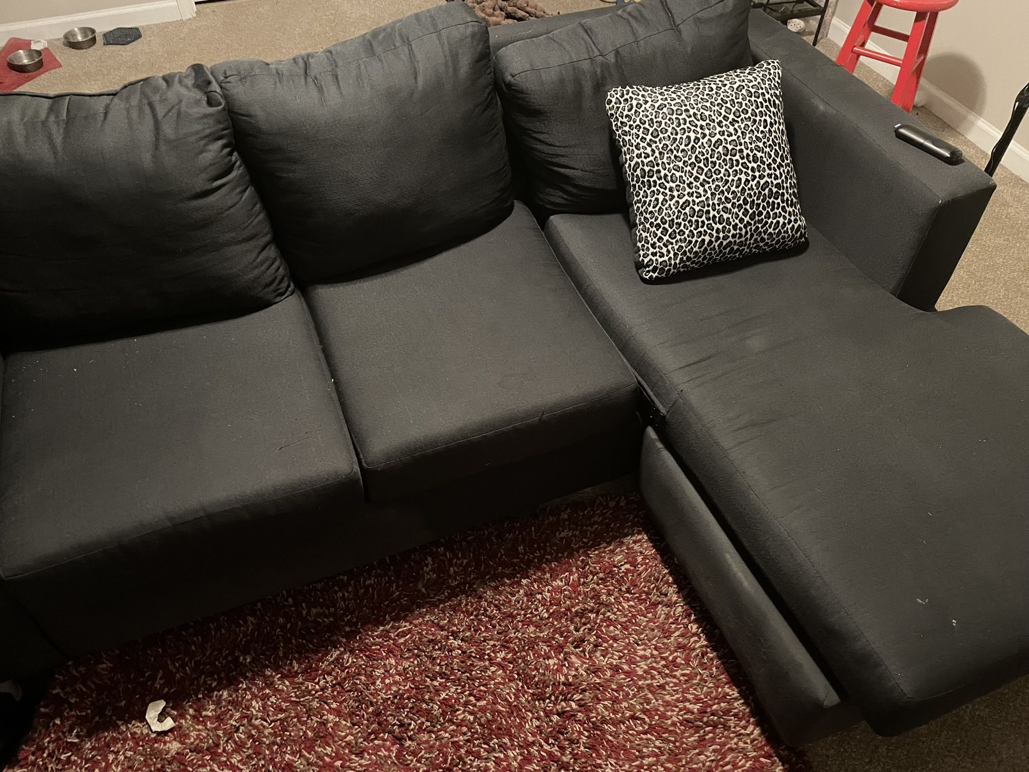 2 Piece black Sectional 