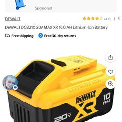 10AH Dewalt Battery And Dewalt Drill Gun