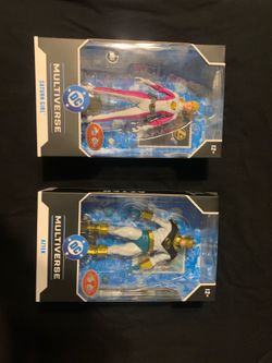 McFarlane Toys DC Multiverse Saturn Girl & Aztek Action Figures red platinum edition