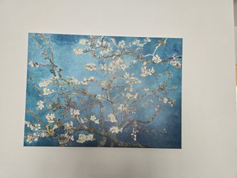 Cherry Blossom Teal Art Canvas