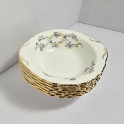 Pope Gosser Pink/Blue Belle Floral Pattern Antique Bowls