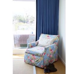 Custom Upholstered Floral Swivel Armchair