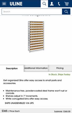 Heavily discounted prebuilt shelves