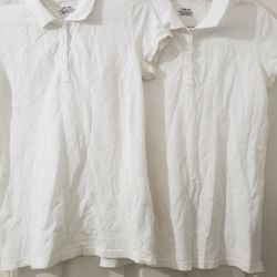 Girls White School Uniform Shirts Size XXLrg (Lot of 3)