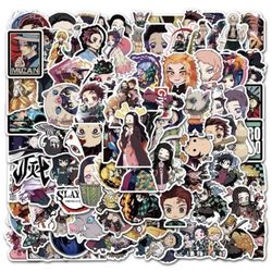 50 Pieces Not Repetitive Demon Slayers Waterproof Sticker Pack