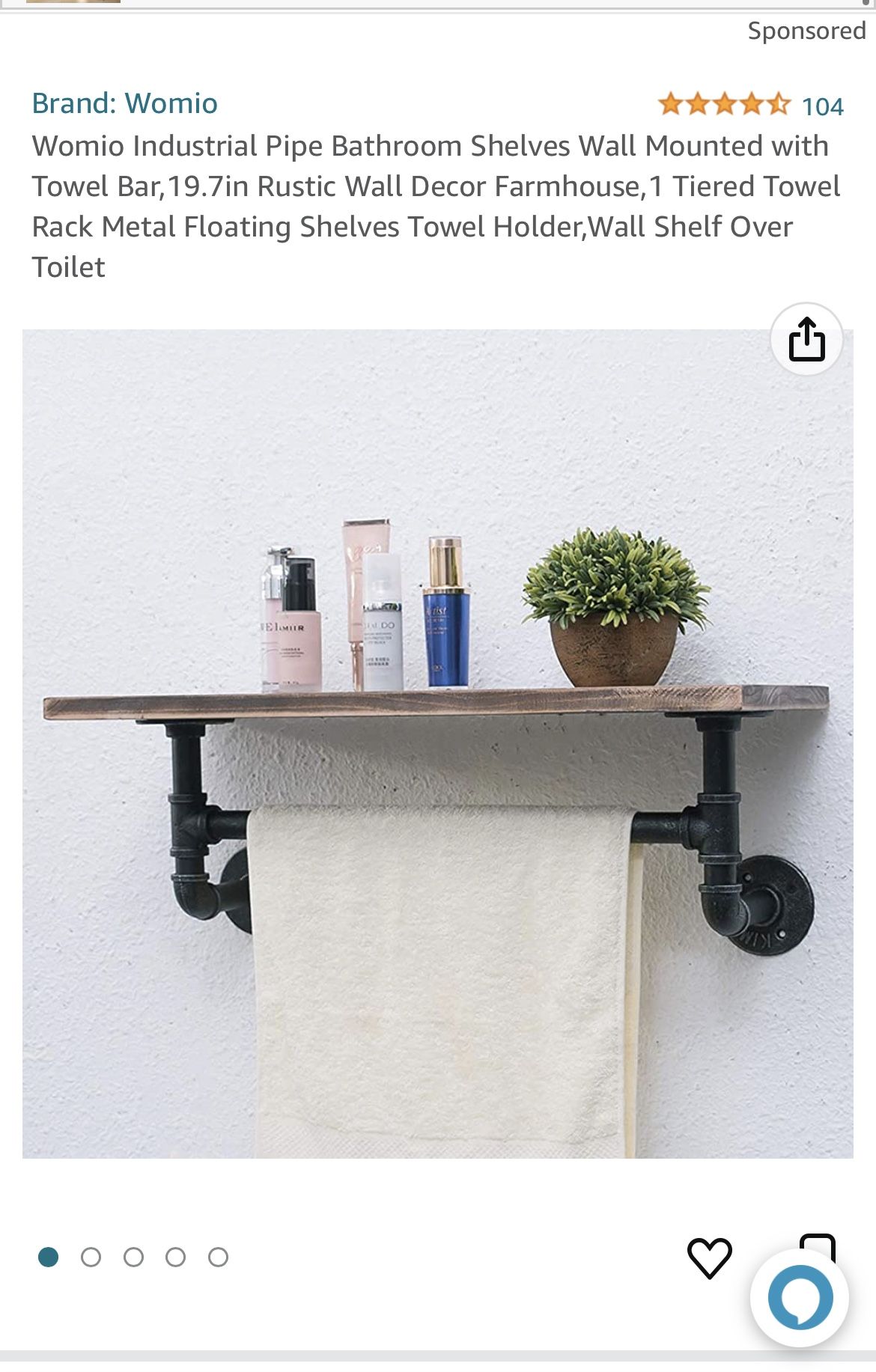 Industrial Pipe Wall Mounted with Towel Bar