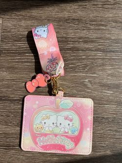 Loungefly Sanrio Hello Kitty Pink ID Lanyard Holder w/ Lanyard SANL0118