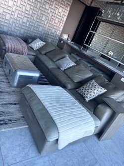 Restoration Hardware leather cloud sofa. Original price $16,000 asking $3.500