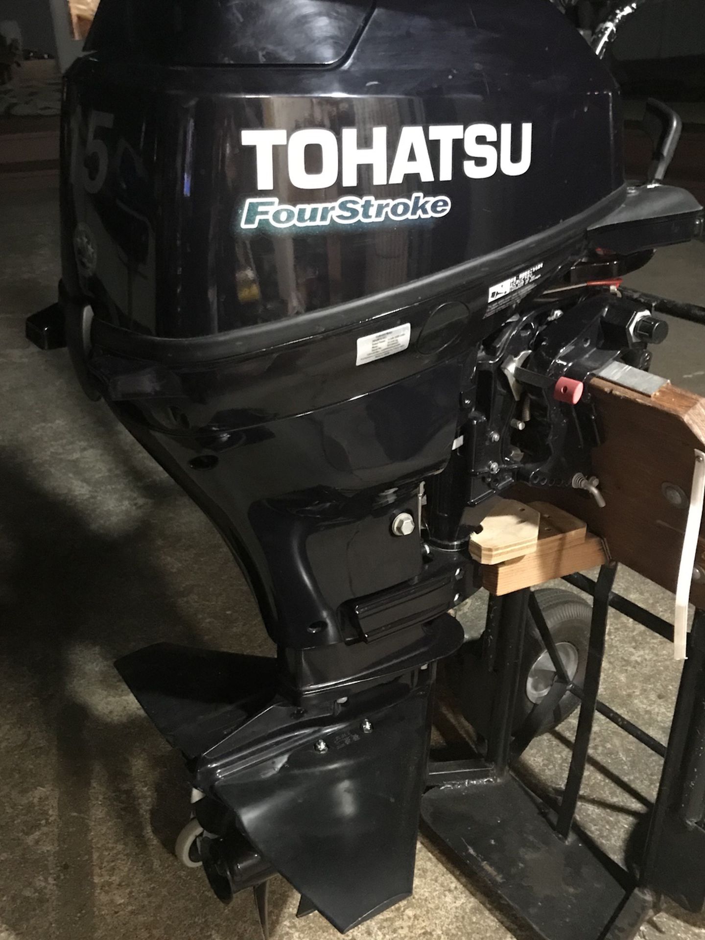 15 hp Tohatsu 4 stroke short shaft 2015 low hours