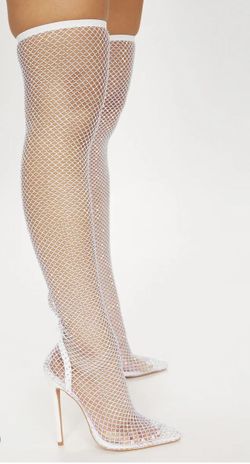 Halloween Rhinestone Mesh Boots